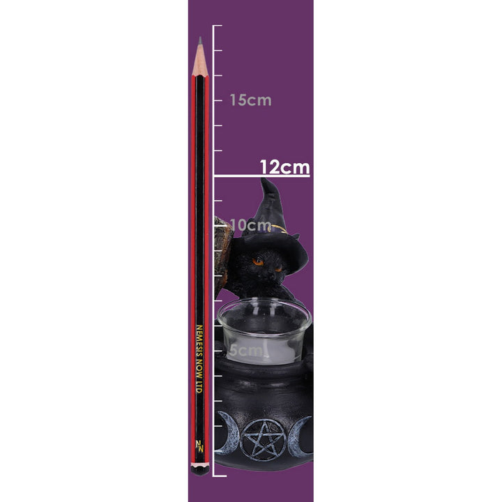 Familiar Cauldron Black Cat Candle Holder 12.5cm U5952V2