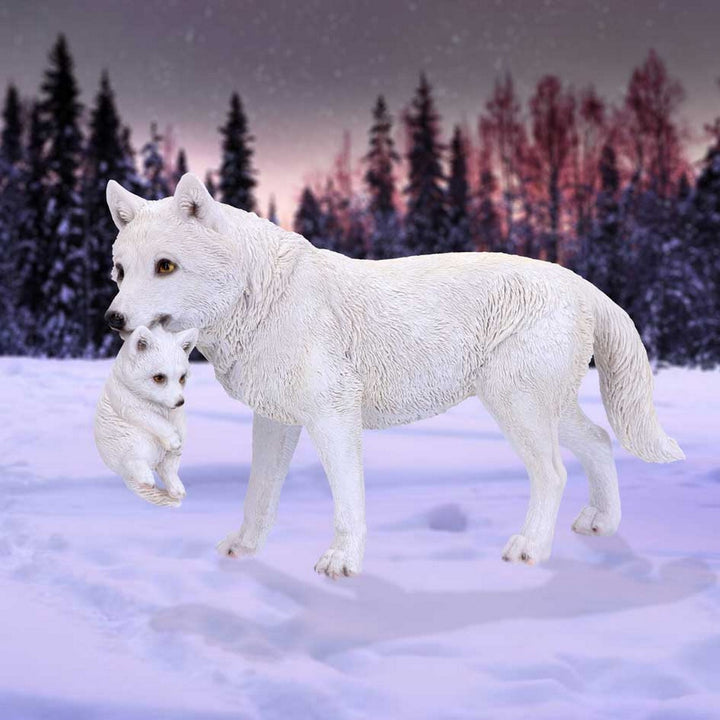 Winter Bond Mother Wolf and Pup Figurine 30cm U6131W2
