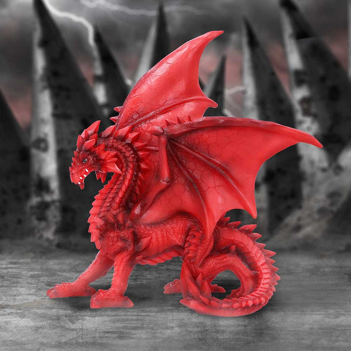 Tailong Red Dragon Figurine 21.5cm U6436X3
