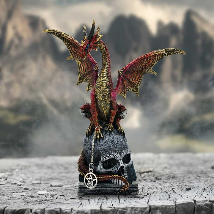 Fate of the World Dragon on Skull Figurine 23cm U6696A24