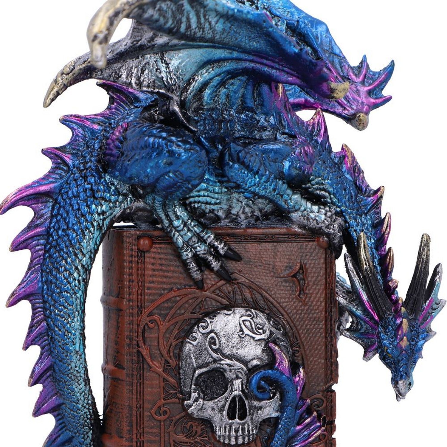 A Tale of Dragons Skull Book Figurine 22cm U6700A24