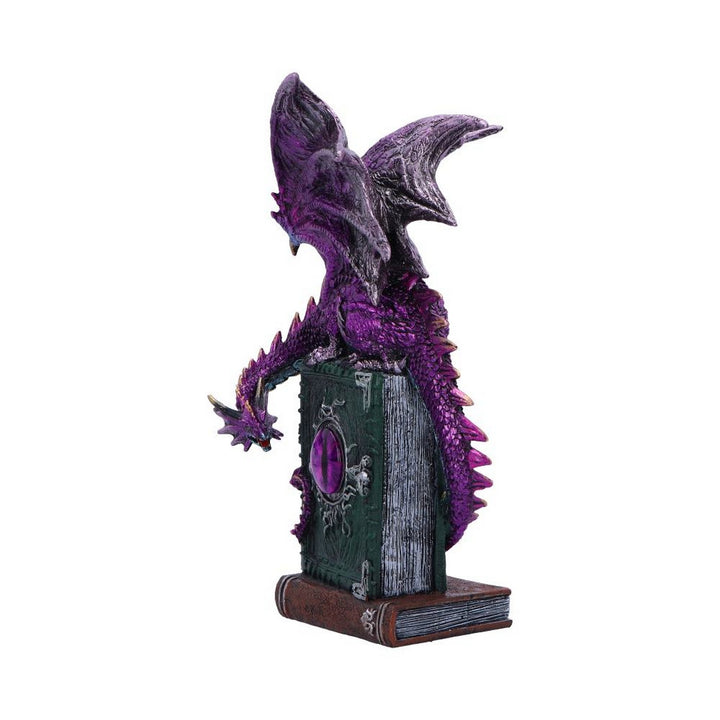 Dragon Fable Purple Dragon on Book Figurine 24cm U6702A24