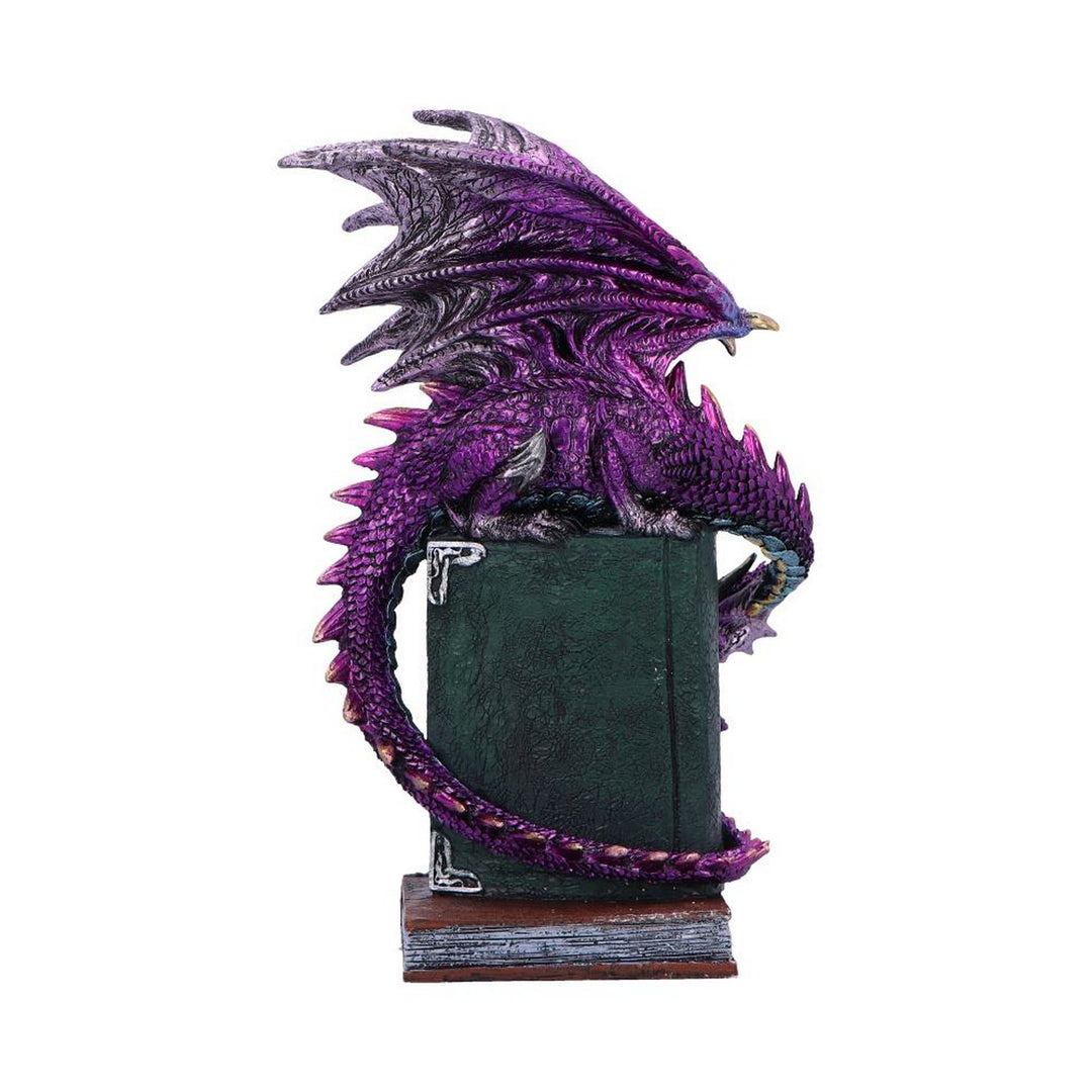 Dragon Fable Purple Dragon on Book Figurine 24cm U6702A24