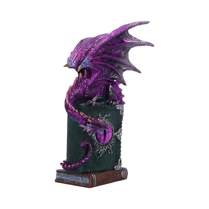 Dragon Fable Purple Dragon on Book Figurine 24cm U6702A24