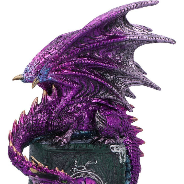 Dragon Fable Purple Dragon on Book Figurine 24cm U6702A24