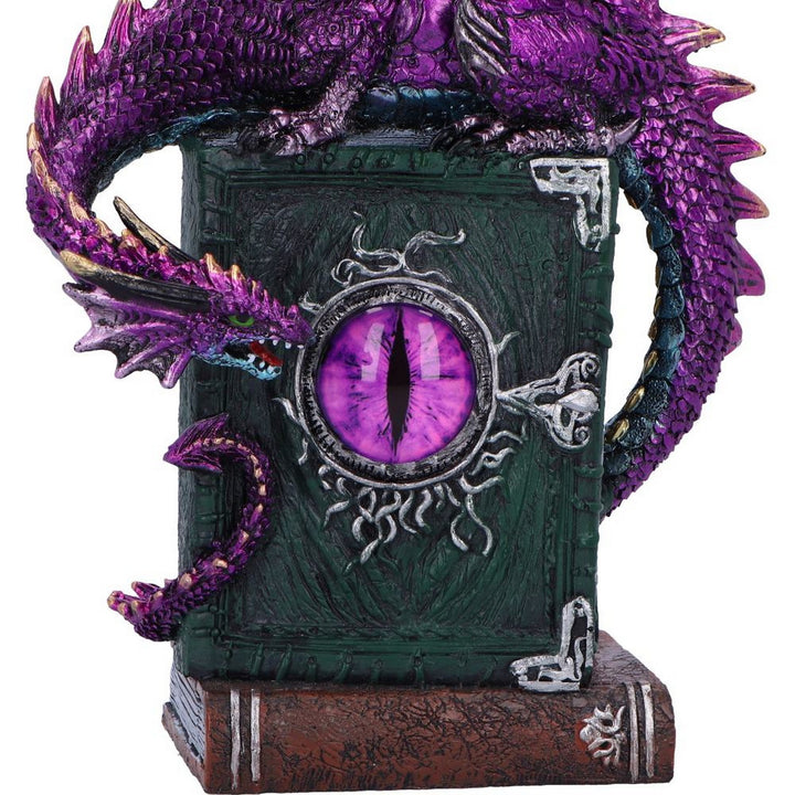 Dragon Fable Purple Dragon on Book Figurine 24cm U6702A24