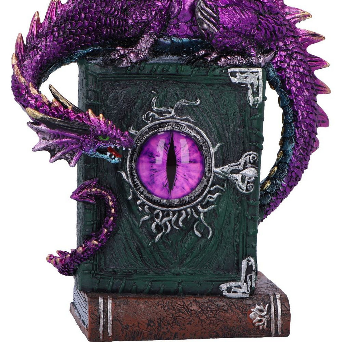 Dragon Fable Purple Dragon on Book Figurine 24cm U6702A24