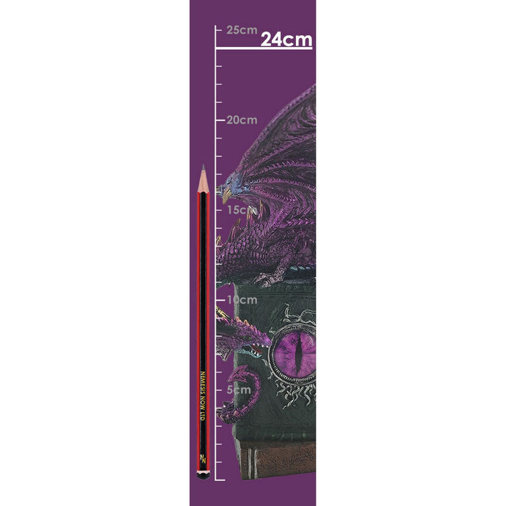 Dragon Fable Purple Dragon on Book Figurine 24cm U6702A24