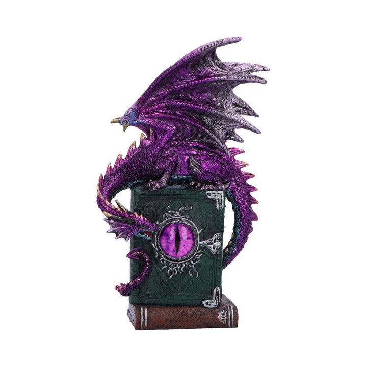 Dragon Fable Purple Dragon on Book Figurine 24cm U6702A24