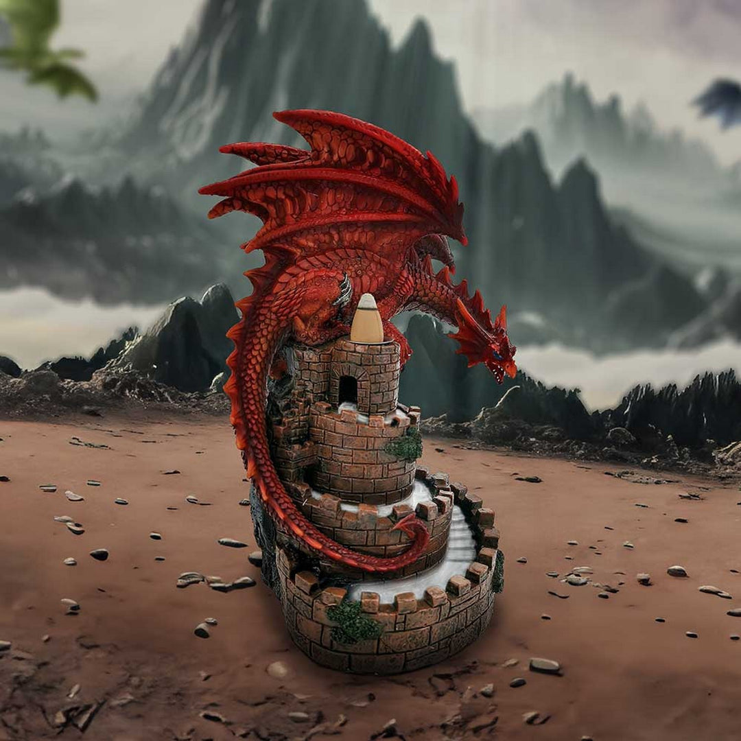 Crimson Keep Red Dragon Backflow Incense Burner 22cm U6703A24