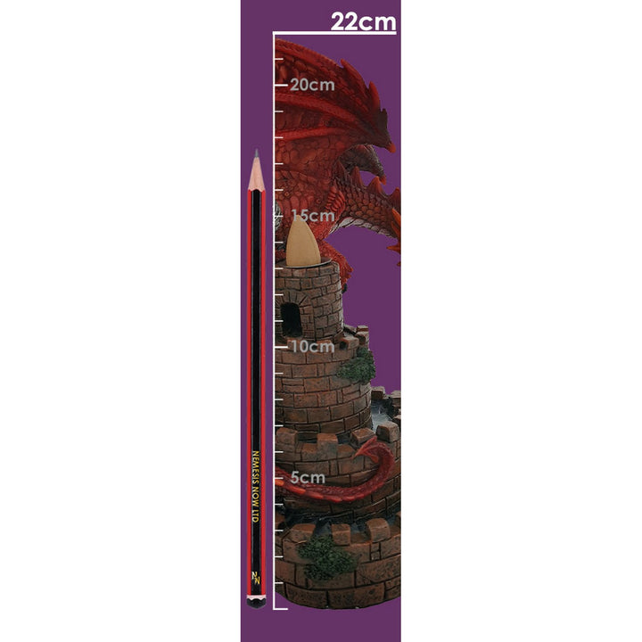 Crimson Keep Red Dragon Backflow Incense Burner 22cm U6703A24