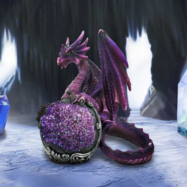 Guardian of the Geode Purple Dragon Figurine 11.5cm U6705A24