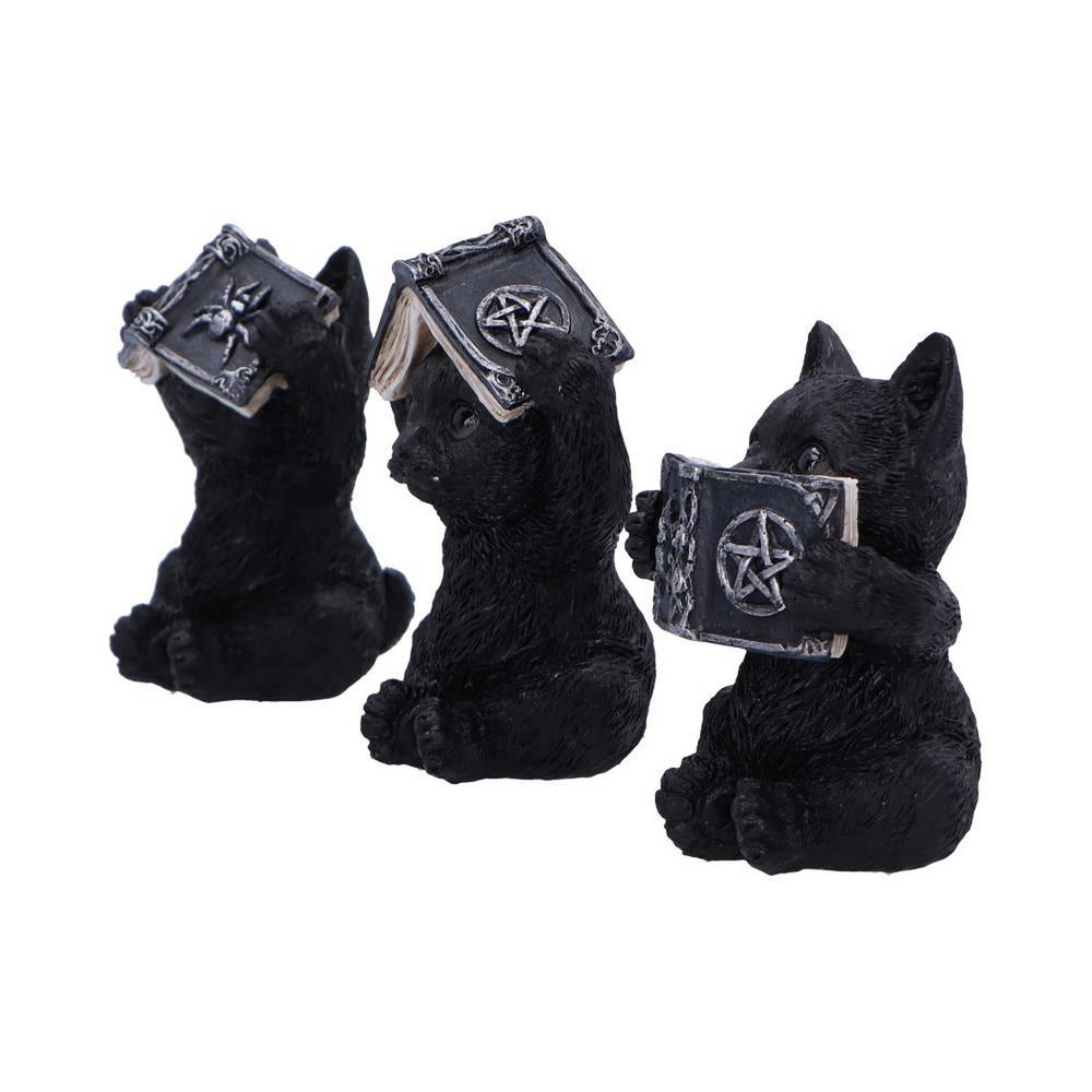 Three Wise Witchy Black Spell Cats 8.5cm U6717A24