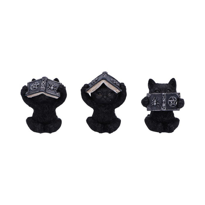 Three Wise Witchy Black Spell Cats 8.5cm U6717A24