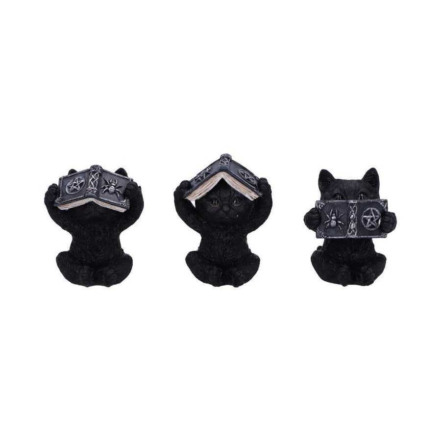 Three Wise Witchy Black Spell Cats 8.5cm U6717A24