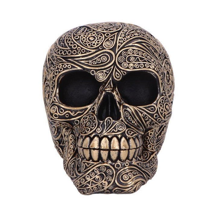 Paisley Black and Gold Skull Head 15cm U6724A24