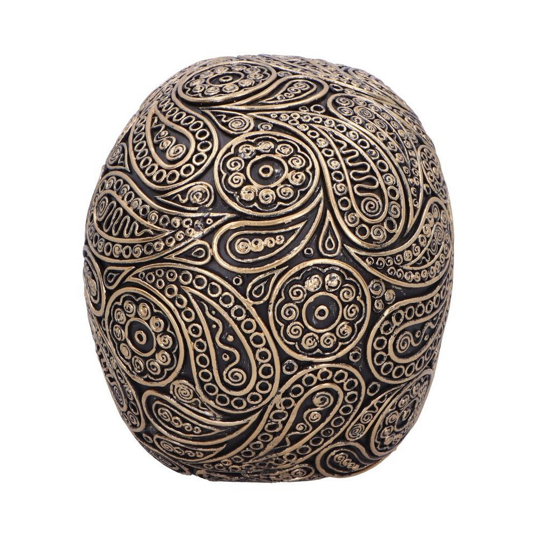 Paisley Black and Gold Skull Head 15cm U6724A24