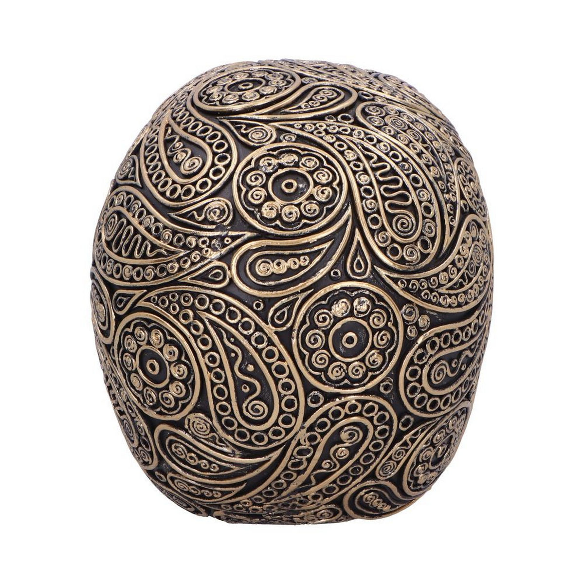 Paisley Black and Gold Skull Head 15cm U6724A24