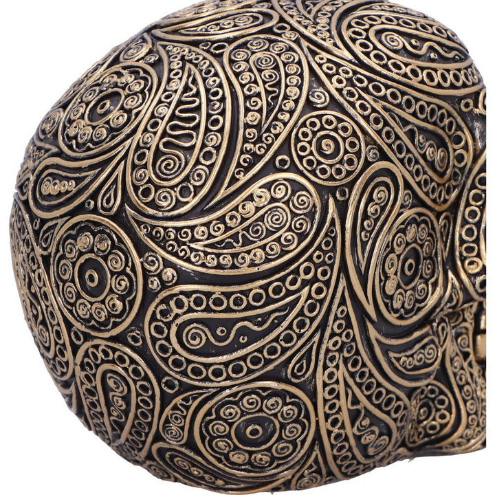Paisley Black and Gold Skull Head 15cm U6724A24