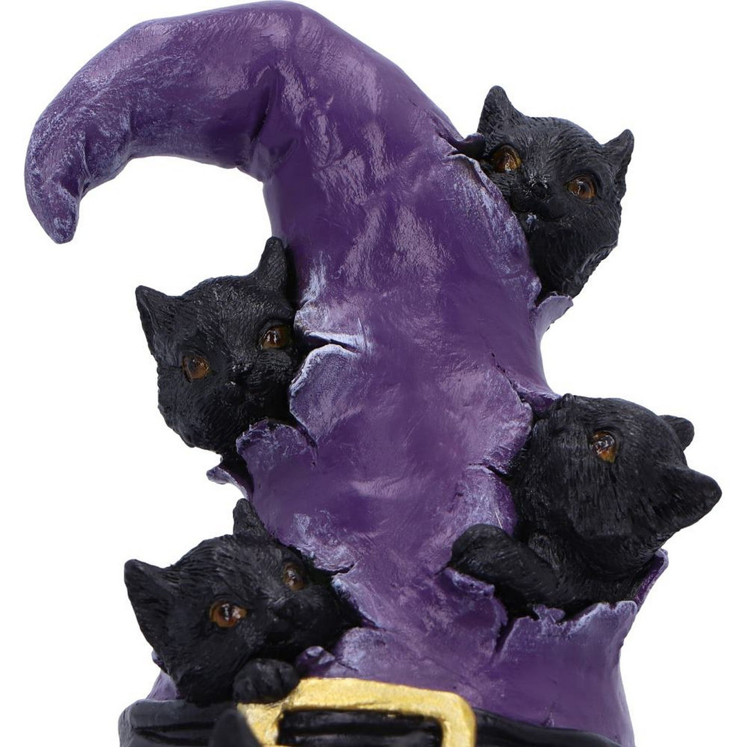 Magical Mischief Witch Hat and Black Cats Figurine 14cm U6739A24
