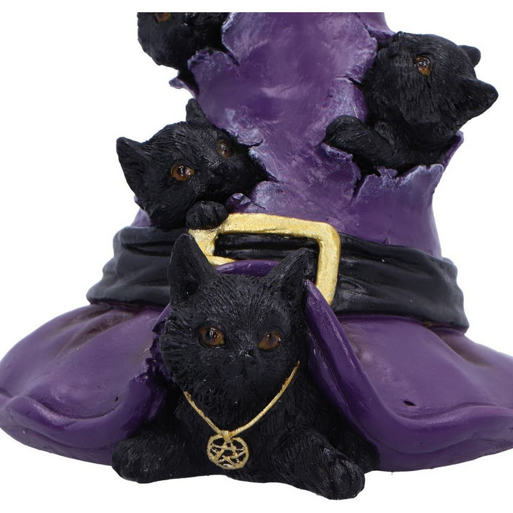 Magical Mischief Witch Hat and Black Cats Figurine 14cm U6739A24
