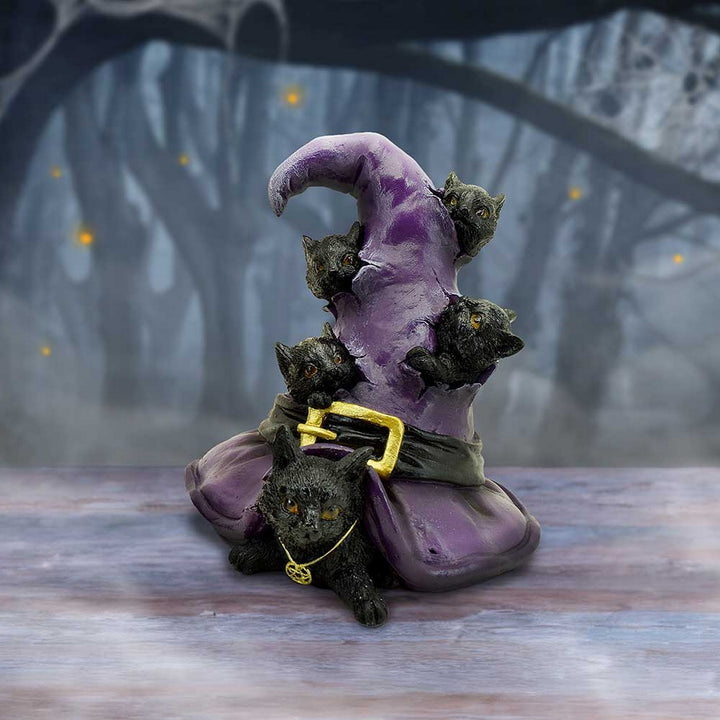Magical Mischief Witch Hat and Black Cats Figurine 14cm U6739A24