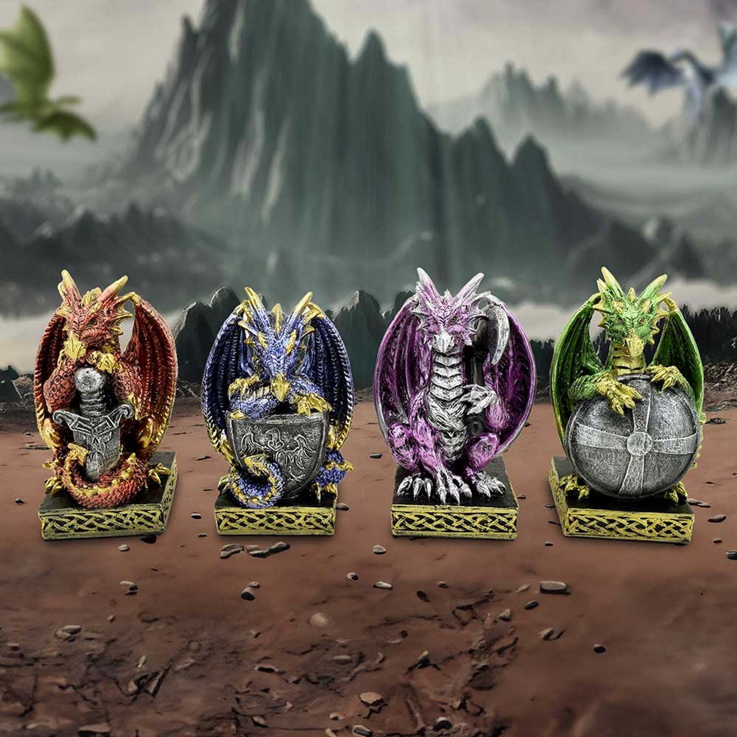 Defend the Hoard Dragon Protector Figurines (Set of 4) 10cm U6743A24