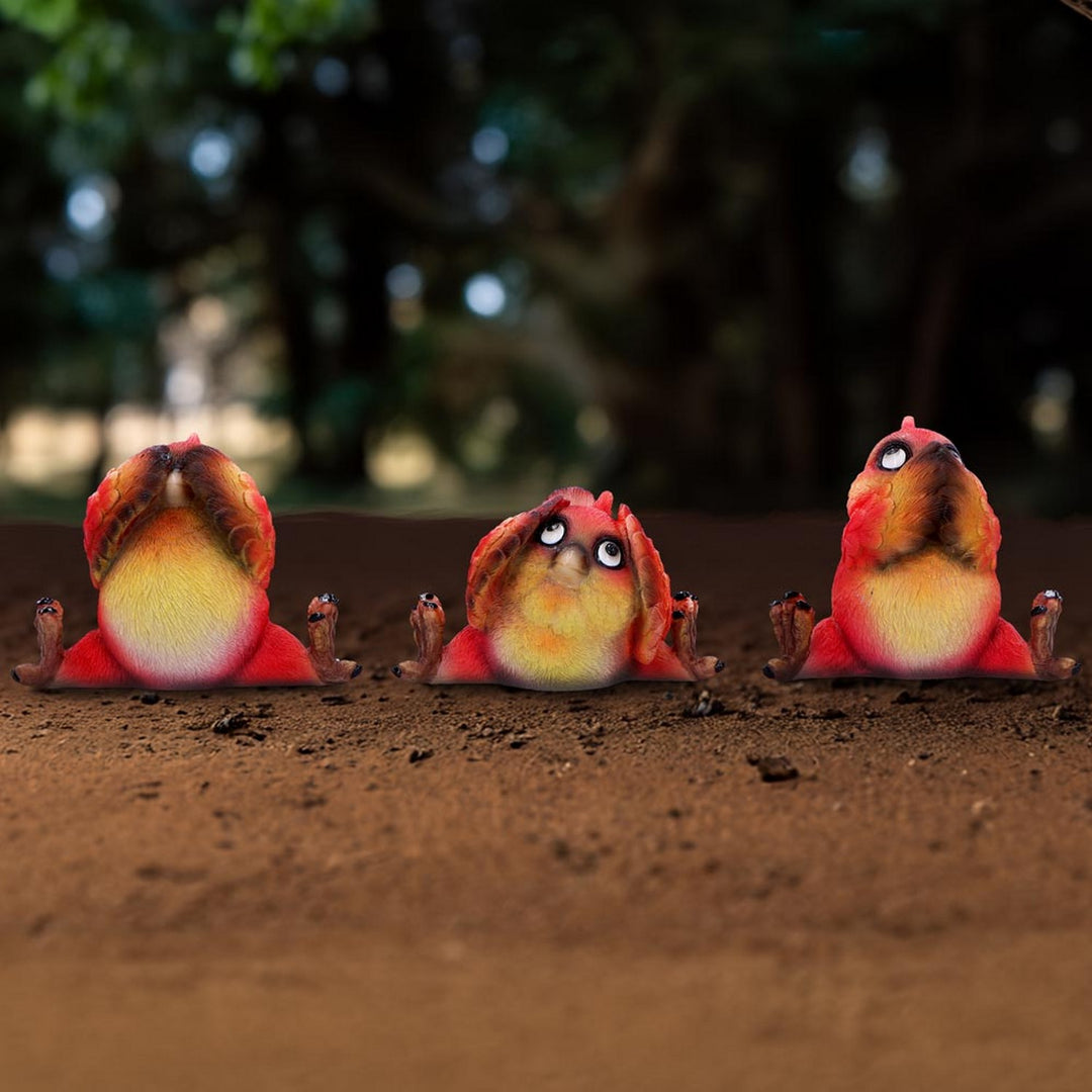 Comical Three Wise Bird Figurines U6859C24