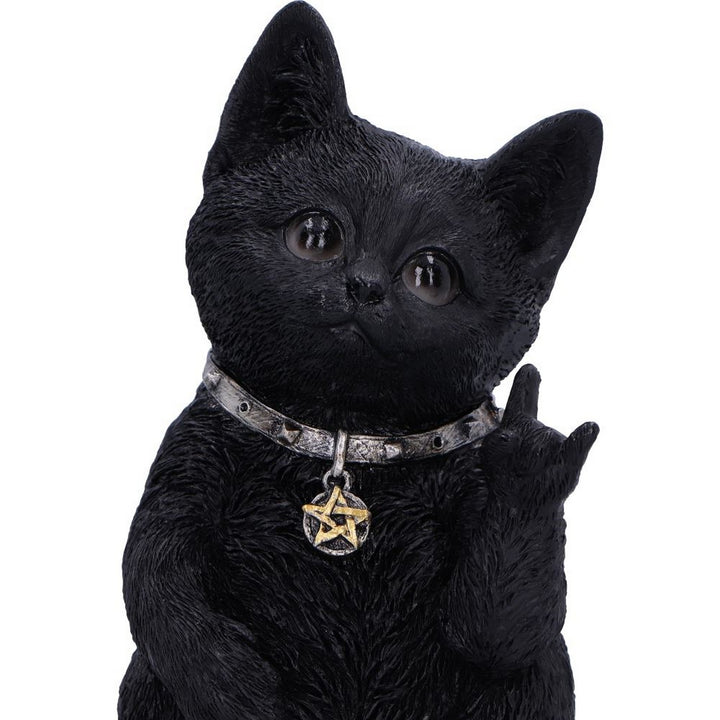 Metallicat Black Cat Throwing Rock Hand Sign U6862C24