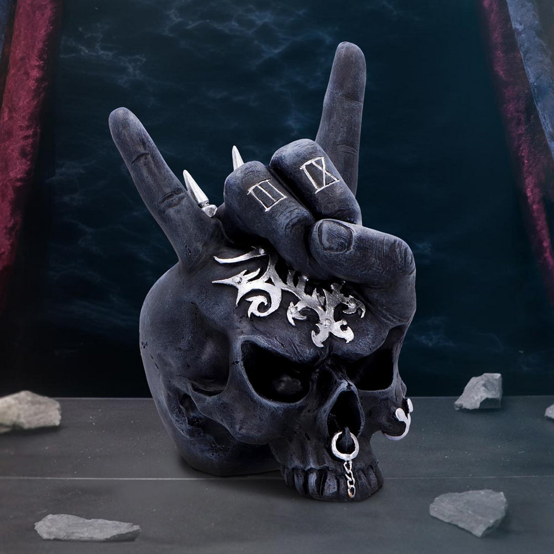 Horns Up Rocking Skull Ornament U6864C24