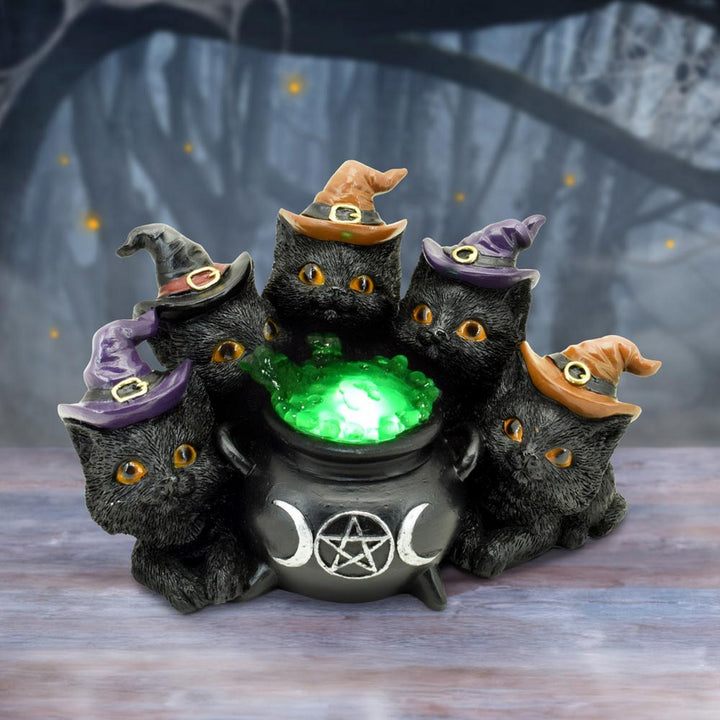 Kindle's Potion Light Up Cats and Cauldron Ornament U6871C24