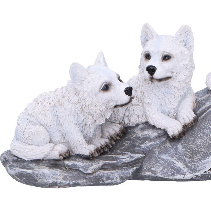 Winter Litter White Wolf Ornament U6873C24