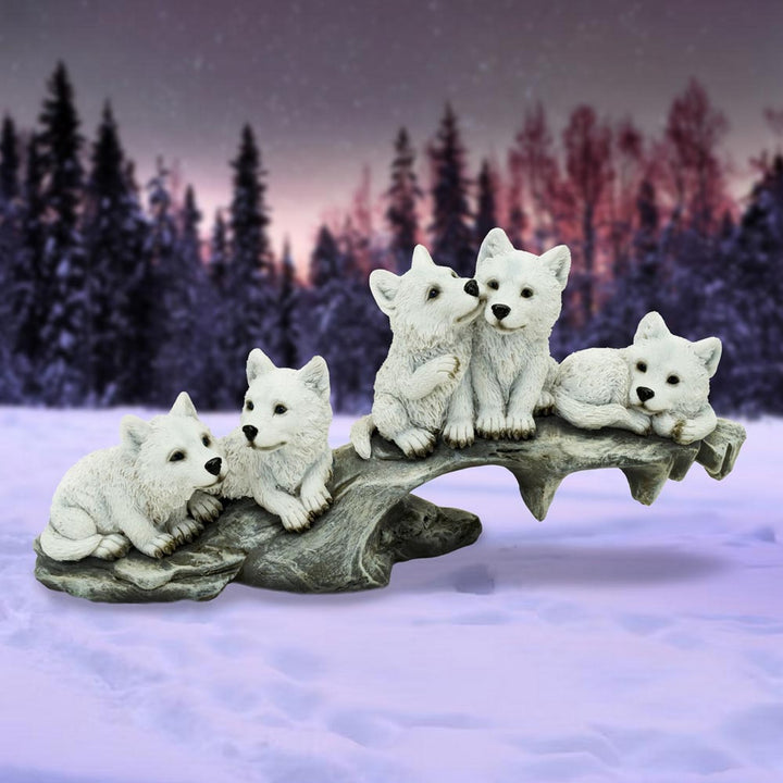 Winter Litter White Wolf Ornament U6873C24