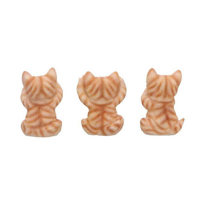 Three Wise Ginger Cats Figurines (Set of 3)  See No, Hear No , Speak No Cats U6958A25