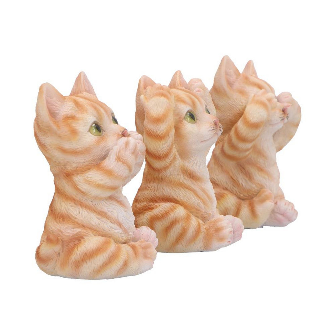 Three Wise Ginger Cats Figurines (Set of 3)  See No, Hear No , Speak No Cats U6958A25
