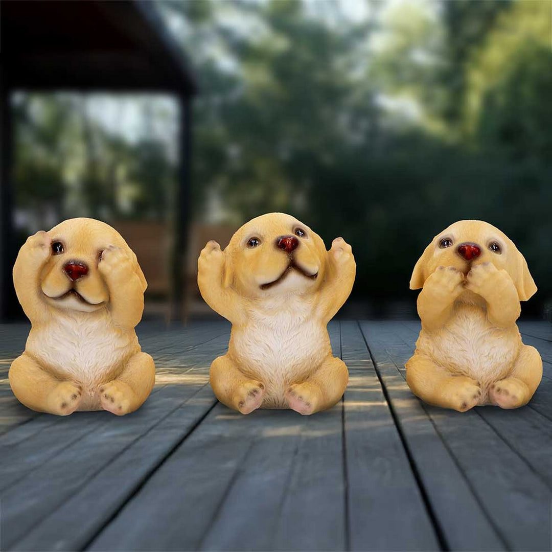 Three Wise Golden Labradors Figurines (Set of 3) U6959A25