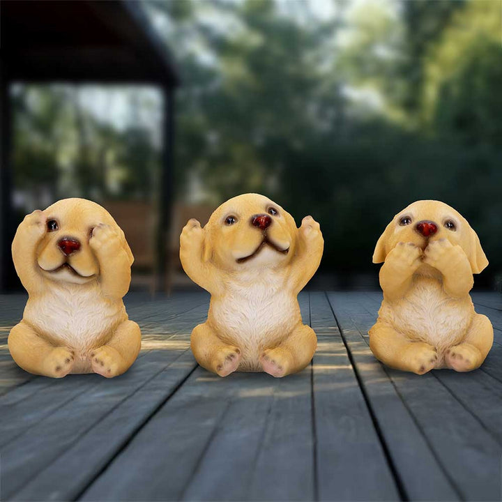 Three Wise Golden Labradors Figurines (Set of 3) U6959A25