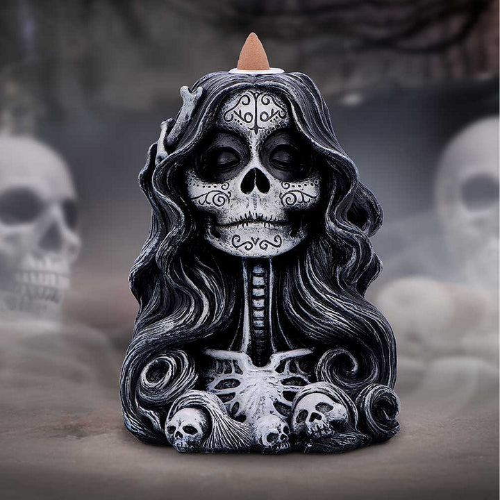Calavera's Offering Gothic Day of the Dead Inspired Backflow Incense Burner U7008A25
