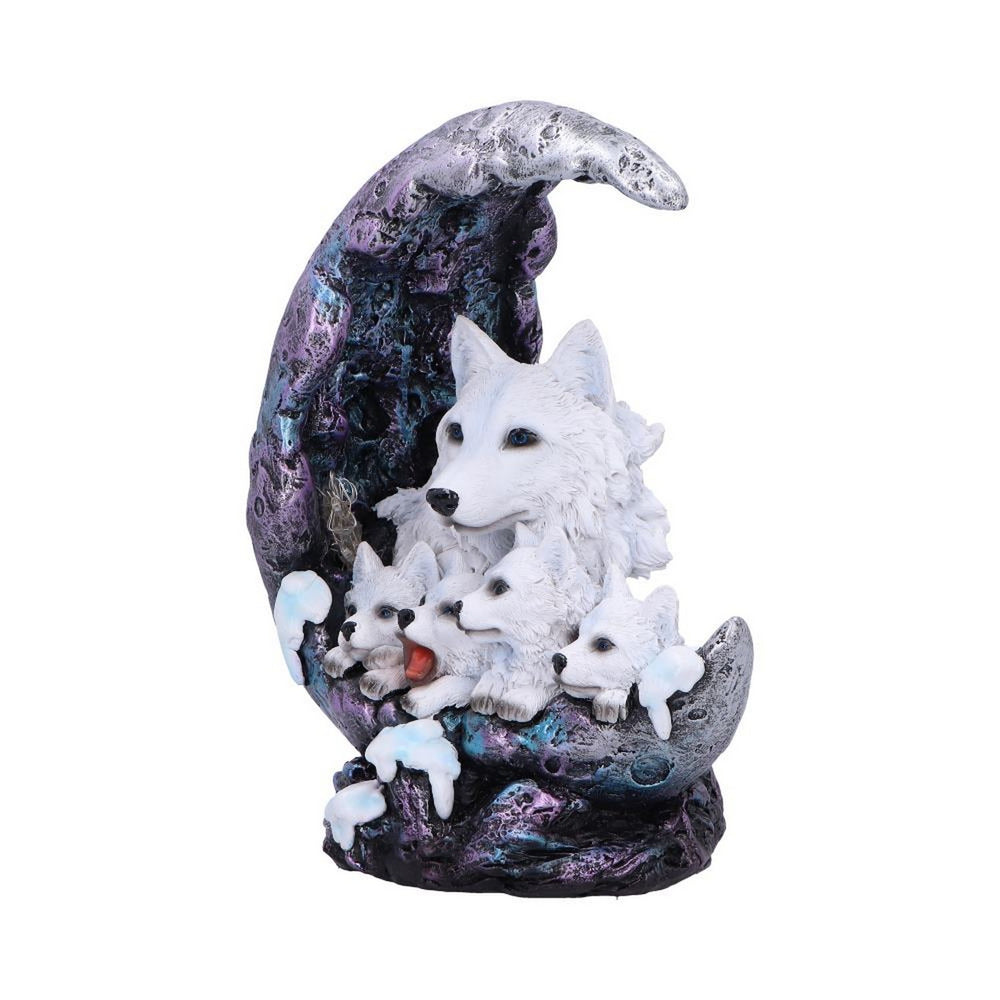 Winter Moon Wolf Ornament with LED U7042M25