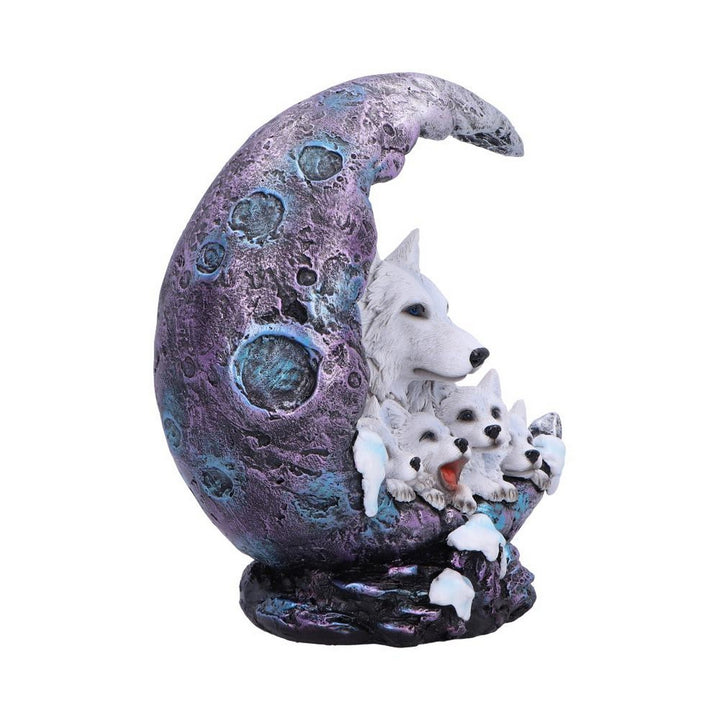 Winter Moon Wolf Ornament with LED U7042M25