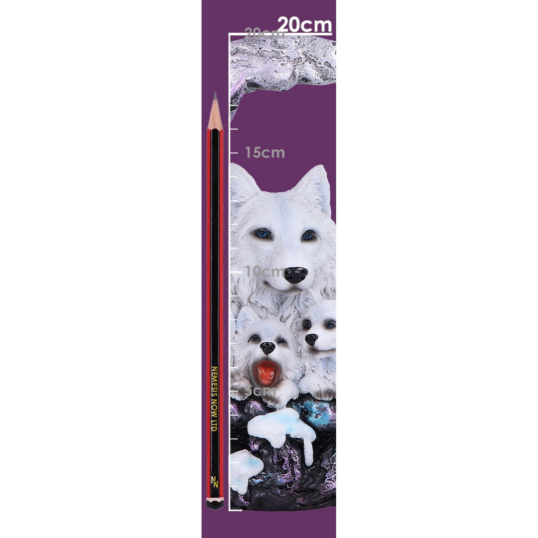 Winter Moon Wolf Ornament with LED U7042M25