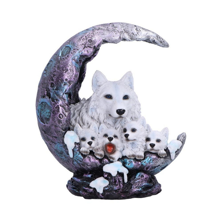 Winter Moon Wolf Ornament with LED U7042M25