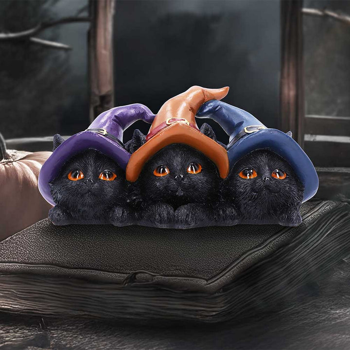 Trio of Mischief Witches Cats Figurine U7046M25