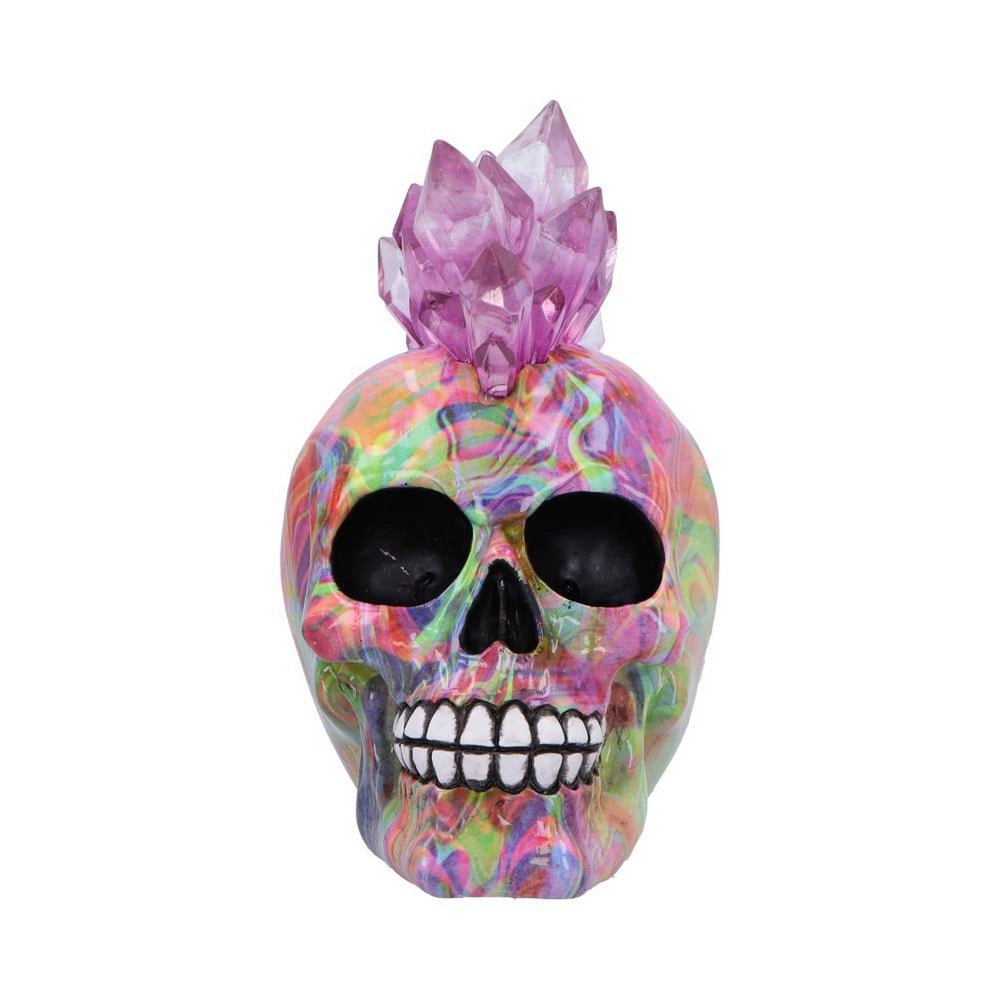 Psychedelic Crystal Skull with Light Up Mohawk U7056M25