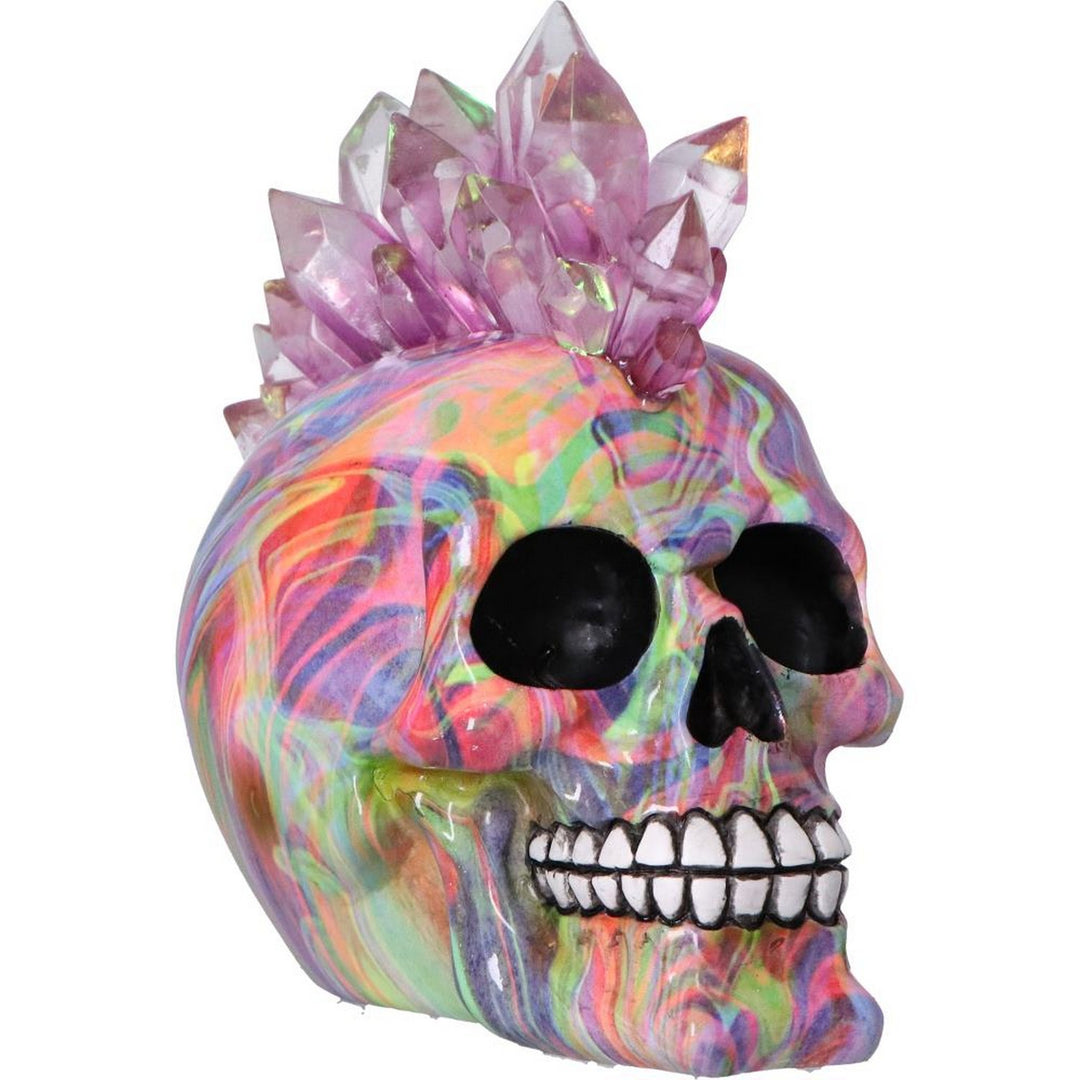 Psychedelic Crystal Skull with Light Up Mohawk U7056M25
