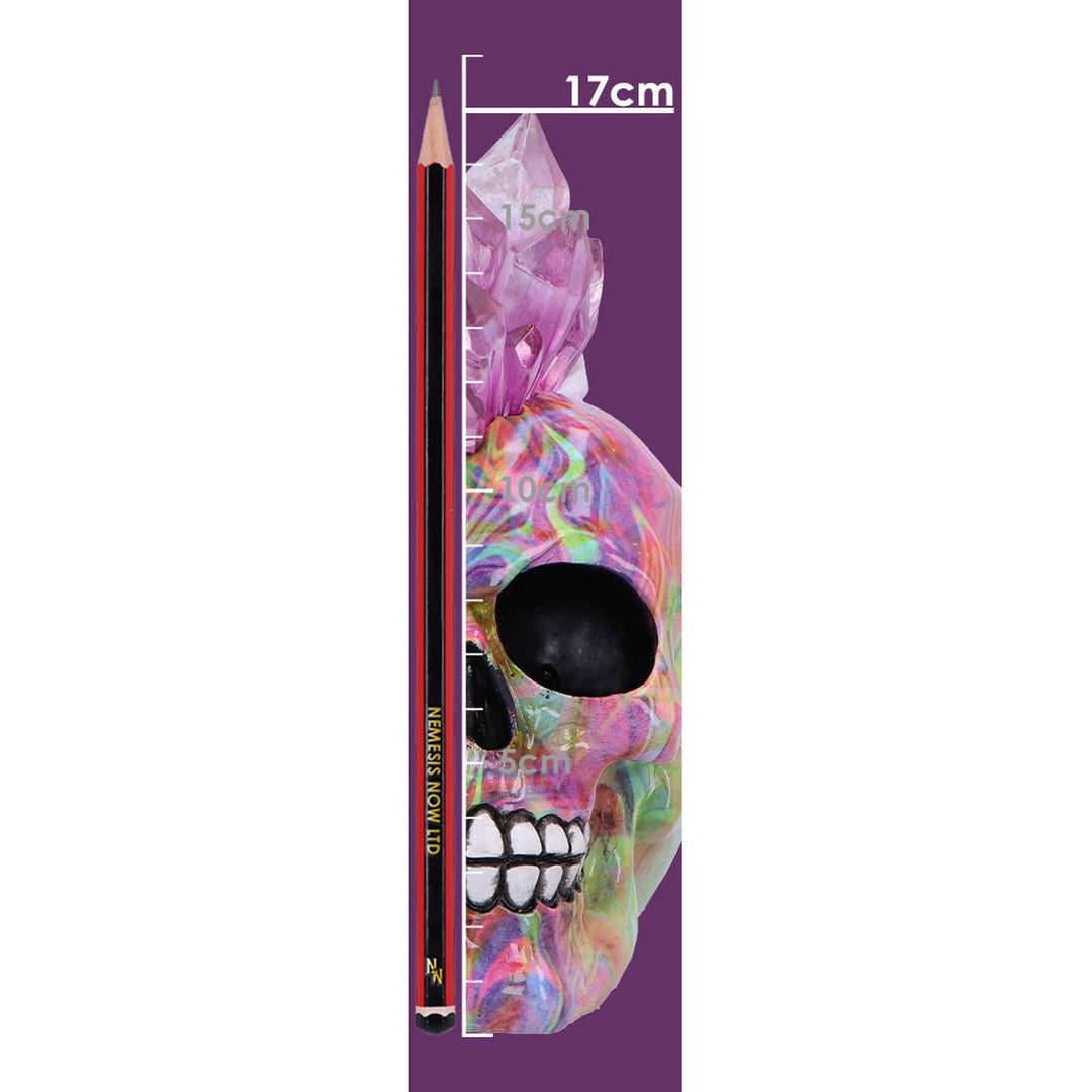 Psychedelic Crystal Skull with Light Up Mohawk U7056M25