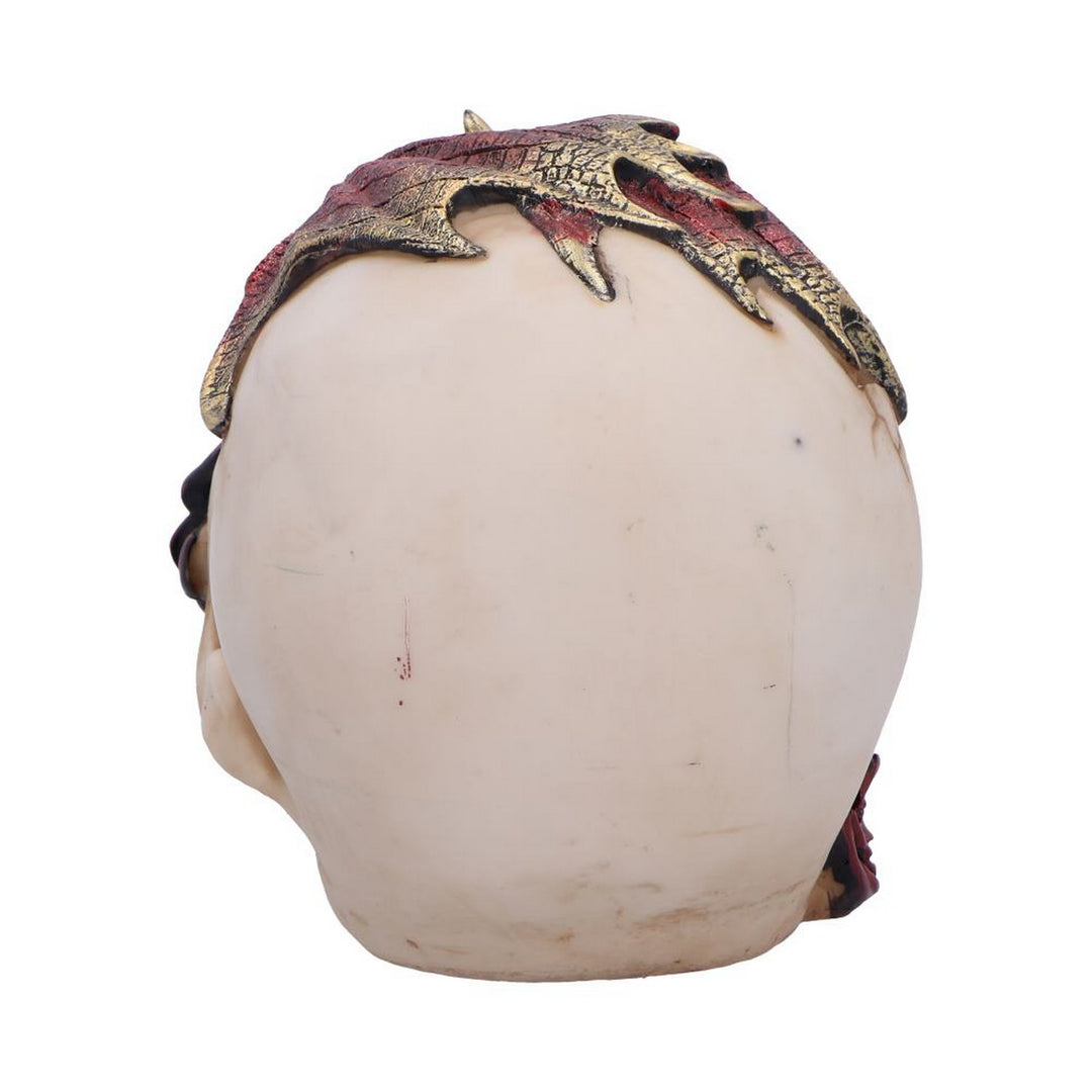 Rose Flame Decorative Skull With Sleeping Dragon U7070B25