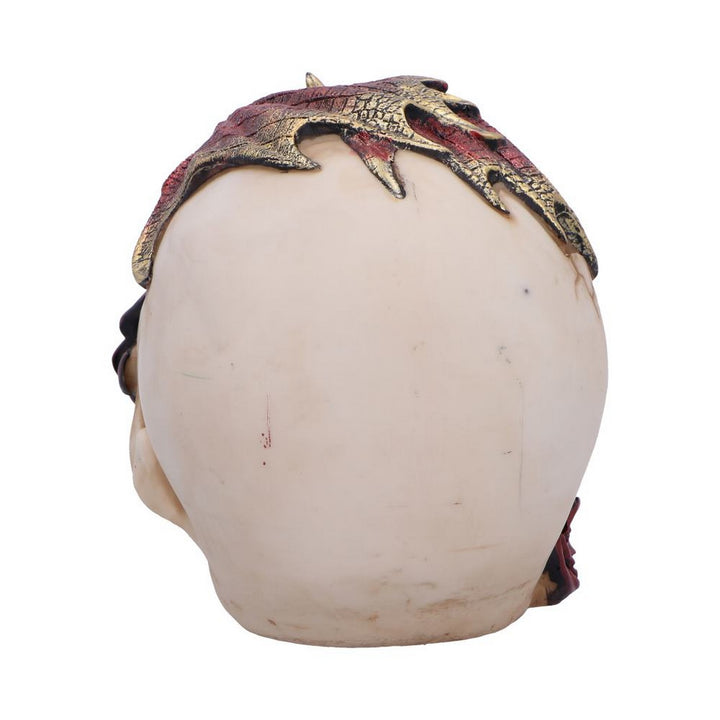 Rose Flame Decorative Skull With Sleeping Dragon U7070B25