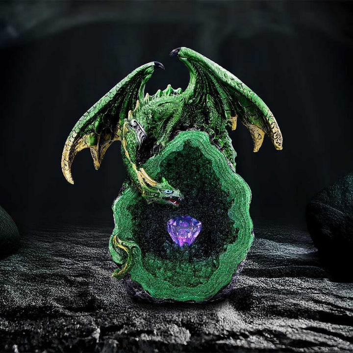 Emerald Overseer Dragon Decorative Resin Figurine U7090B25