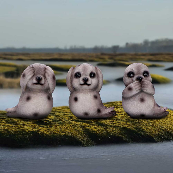 Three Wise Seals Decorative Resin Figurine Set U7108B25